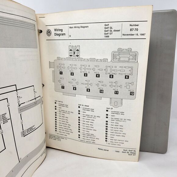 VOLKSWAGEN VW AUDI SERVICE PUBLICATIONS WIRING DIAGRAMS 87 88 FOX QUATTRO GTI - Picture 4 of 6